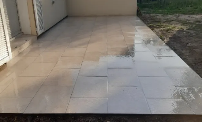 À qui s'adresser pour la pose d'une terrasse avec pavé carré en béton ? , Cergy, Entreprise Dargent Laurent