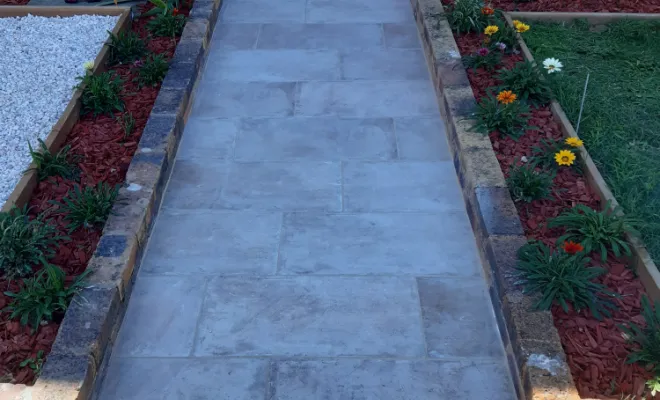 Terrasse carrelage + allé de maison, Cergy, Entreprise Dargent Laurent